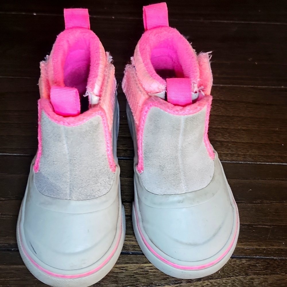 Vans Pink and Gray Rain & Snow Boots Toddler